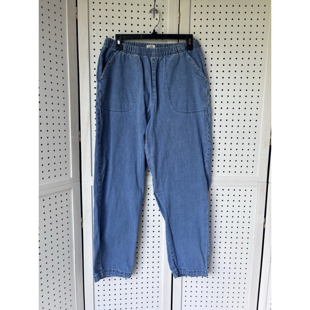 Croft & Barrow Women's 16W Elastic Waist Pull On Denim Jeans Cotton Stretch